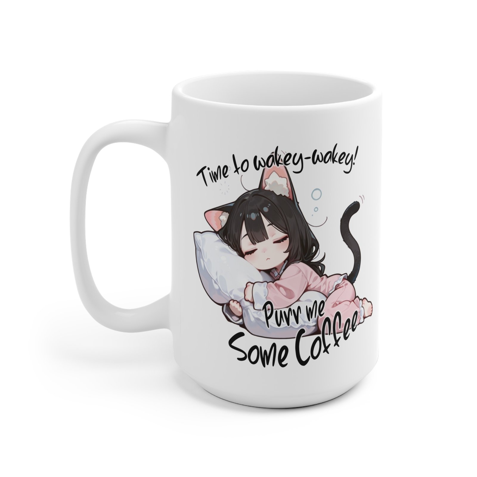 Purr me Some Coffee - Chibi Meme Mug - Image 4