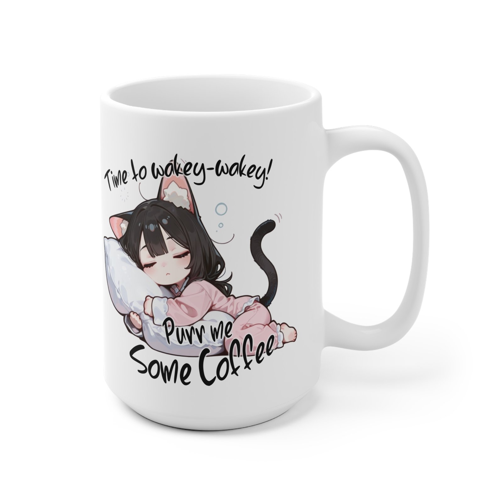 Purr me Some Coffee - Chibi Meme Mug - Image 3