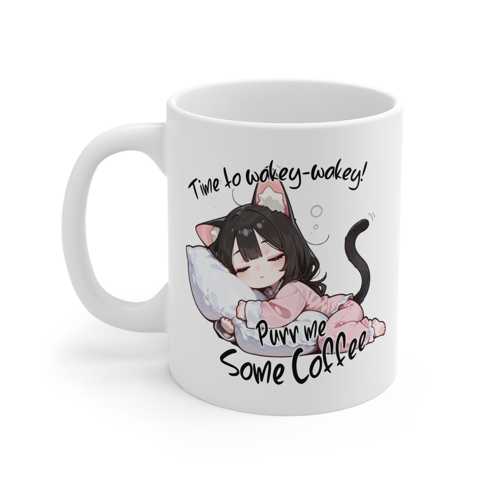 Purr me Some Coffee - Chibi Meme Mug - Image 2